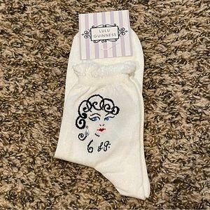 NWT Lulu Guinness Vintage Glamour Girl Socks